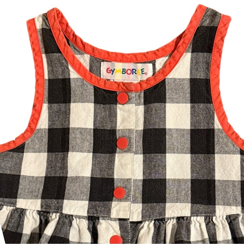 Vintage Gymboree Buffalo Check Plaid Dress X-Small Rainbow Tag 90s Y2K - Picture 2 of 5